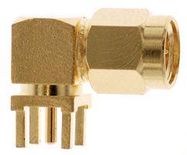 RF/COAXIAL, SMA PLUG, R/A, 50 OHM, THOUGH HOLE