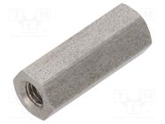 Screwed spacer sleeve; 15mm; Int.thread: M3; hexagonal 