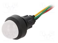 Indicator: LED; prominent; red/green/yellow; 230VAC; Ø13mm; IP40 