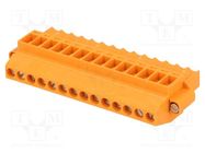 Pluggable terminal block; 3.5mm; ways: 14; angled 90°; plug; PBT WEIDMÜLLER