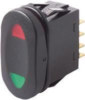 SWITCH, ROCKER, DPDT, 21A, 250V, BLACK