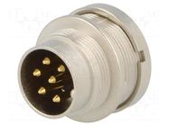 Connector: M16; socket; male; PIN: 6; 5A; 250V; soldering; IP40 LUMBERG
