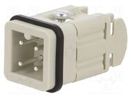 Connector: HDC; male; EPIC H-A; PIN: 4; 3+PE; size H-A 3; 23A; 400V LAPP