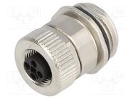 Connector: M12; socket; PIN: 4; female; T code-Power; IP67; -40÷85°C LAPP