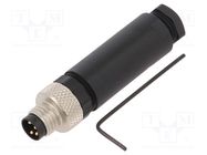 Connector: M8; male; PIN: 4; straight; for cable; plug; 4A; IP67; 30V LAPP