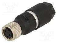 Connector: M8; female; PIN: 4; straight; for cable; plug; 4A; 30V LAPP