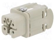 Connector: HDC; female; EPIC H-A; PIN: 5; 4+PE; size H-A 3; 23A; 400V LAPP