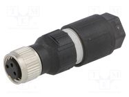 Connector: M8; female; PIN: 3; straight; for cable; plug; 4A; 40V LAPP