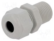 Cable gland; with long thread; PG9; IP68; polyamide; light grey HUMMEL