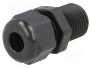 Cable gland; with long thread; PG9; IP68; polyamide; black; HSK-K HUMMEL