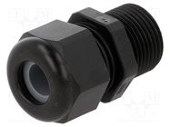 Cable gland; with long thread; M20; 1.5; IP68; polyamide; black HUMMEL