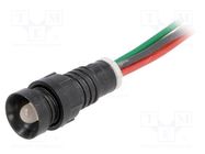 Indicator: LED; recessed; red/green/yellow; 230VAC; Ø11mm; IP40 