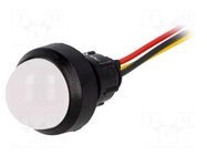 Indicator: LED; prominent; yellow/red; 230VAC; Ø13mm; IP40; cables POLAM-ELTA