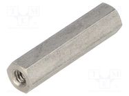 Screwed spacer sleeve; 30mm; Int.thread: M4; hexagonal DREMEC