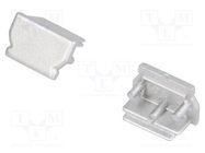 Cap for LED profiles; silver; 2pcs; ABS; UNI12 TOPMET