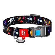 Nylon dog collar with QR code Waudog "NASA" size XL, Waudog