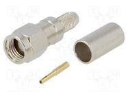 Connector: SMA; plug; reverse,female; straight; 50Ω; RG58; crimped UNICON