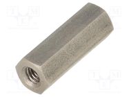 Screwed spacer sleeve; 20mm; Int.thread: M4; hexagonal DREMEC