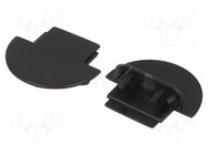 Cap for LED profiles; black; 2pcs; ABS; GROOVE10 TOPMET