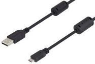 CABLE, USB 2.0 A-MICRO B PLUG, 2M, BLACK