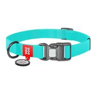 Luminous waterproof dog collar with QR code Waudog size M turquoise, Waudog