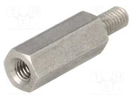 Screwed spacer sleeve; 18mm; Int.thread: M4; Ext.thread: M4 DREMEC