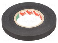 Tape: textile; W: 9mm; L: 30m; Thk: 0.14mm; caoutchouc; black; 38% SCAPA