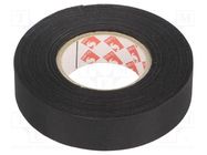 Tape: textile; W: 19mm; L: 30m; Thk: 0.15mm; caoutchouc; black; 30% SCAPA