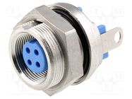 Connector: M9; socket; female; Plating: gold-plated; Urated: 60V TE Connectivity