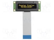 Display: OLED; alphanumeric; 16x2; Dim: 53x20x7.6mm; yellow; PIN: 16 RAYSTAR OPTRONICS