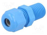 Cable gland; with long thread; M12; 1.5; IP68; polyamide; blue HUMMEL