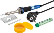 5-Piece Soldering Iron Set, 30 W, blue-black - with soldering iron, soldering iron holder, soldering tin coil, spare soldering tip and rosin