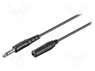 Cable; Jack 6,3mm socket,Jack 6,3mm plug; 5m; black Goobay