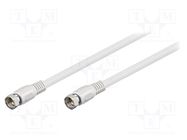 Cable; 0.5m; F plug,both sides; shielded connectors; white; 75Ω Goobay