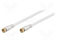 Cable; 7.5m; F plug,both sides; shielded connectors; white; 75Ω Goobay