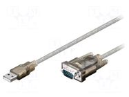 USB to RS232 converter; D-Sub 9pin plug,USB A plug; 1.5m GOOBAY