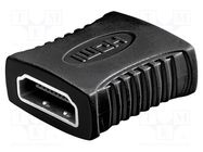 Adapter; HDMI socket,both sides; black Goobay