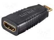 Adapter; HDMI socket,mini HDMI plug; black GOOBAY