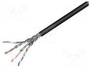 Wire; S/FTP; 4x2x23AWG; 6; outdoor; wire; CCA; PE; black; 100m Goobay