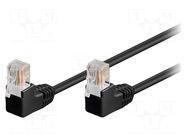 Patch cord; RJ45 down angled plug,both sides; U/UTP; 5e; CCA; 3m GOOBAY