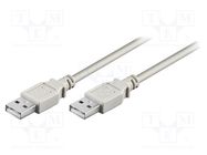 Cable; USB 2.0; USB A plug,both sides; 1.8m; grey; 480Mbps Goobay