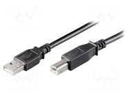 Cable; High Speed,USB 2.0; USB A plug,USB B plug; 1.8m; black GOOBAY