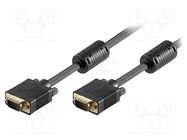 Cable; D-Sub 15pin HD plug,both sides; 5m; black Goobay