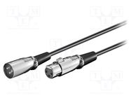 Cable; XLR male 3pin,XLR female 3pin; 2m; black Goobay