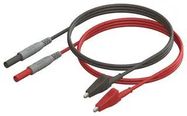 TEST LEAD SET, BLK/RED, 10A, 300V, 600MM