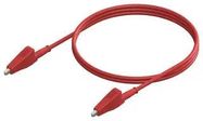 ALLIGATOR CLIP, LEAD, RED, 300V, 600MM