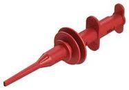 HOOK CLIP, W/BANANA JACK, 8KV, 5A, RED