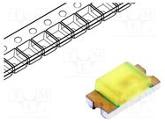 LED; SMD; 1206; white cold; 260mcd; 130°; 20mA; Lens: yellow; 70mW LITEON