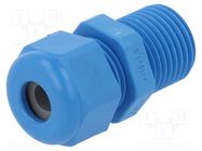 Cable gland; with long thread; M16; 1.5; IP68; polyamide; blue HUMMEL