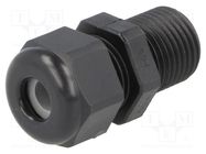 Cable gland; with long thread; PG9; IP68; polyamide; black; HSK-K HUMMEL